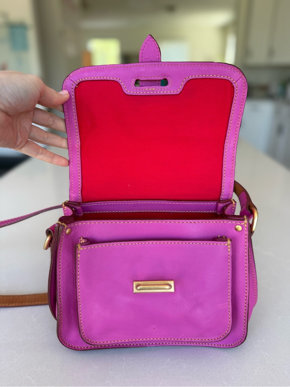 Dooney & Bourke Violet Florentine Leather Crossbody Bag - Picture 11 of 14